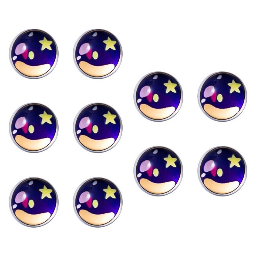 Anime Eyes Starry Sky Doll‘s Eyes DIY Purple Star Eyeball Cute Flat Base Heart Eyes  Girls 6mm-K