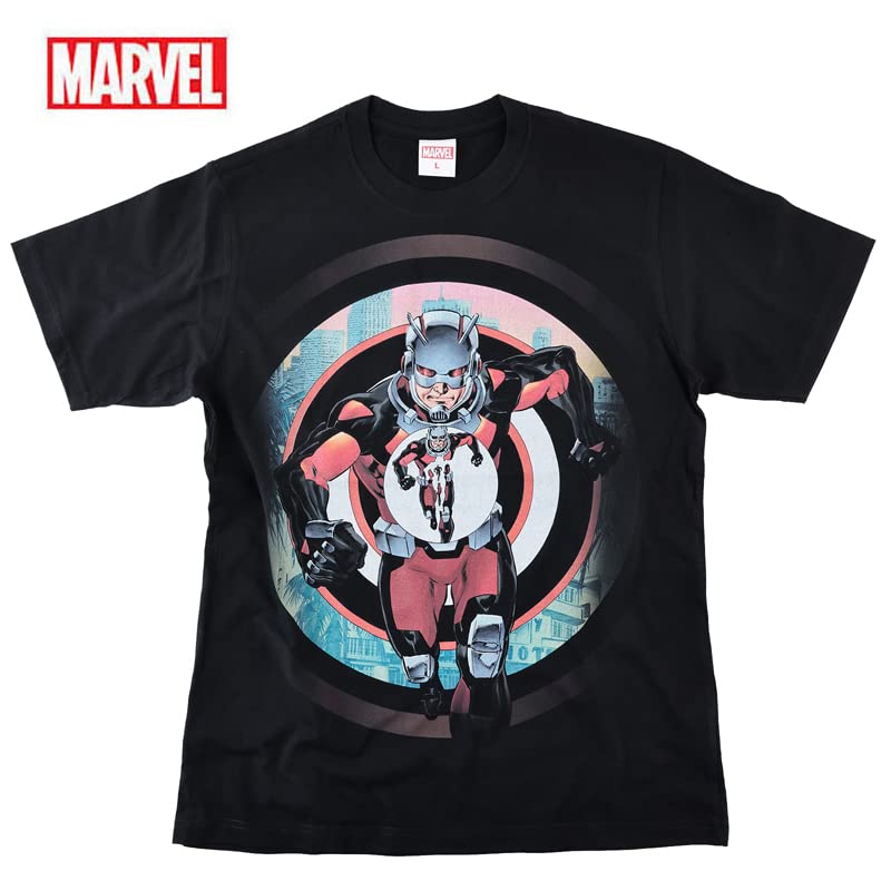 EVERSOUL Marvel Ant-Man Short Sleeve T-Shirt, American Comic Character, Iron Man Merchandise, Men's, Black, Size M [Parallel Import]