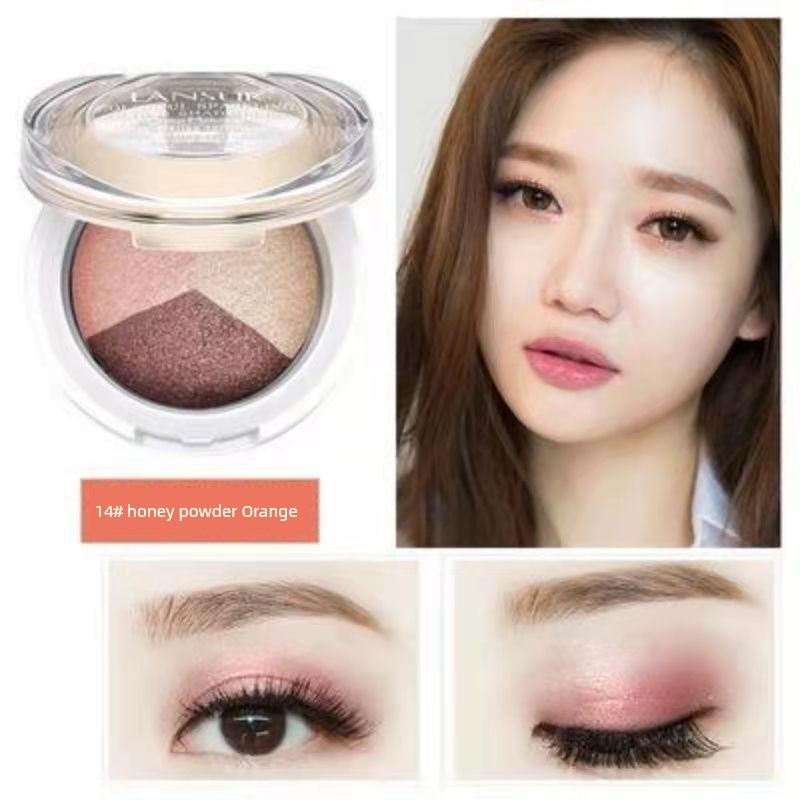 LANSUR Eye Shadow LANSUR Ryujing Gorgeous Eye Shadow Shimmering Powder Shimmer Earth Orange Convenient and Small Student Eye Shadow Plate