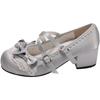 Fashion Spring/Autumn 2025 Heightened Girls Kitten Heel Lace Bow Shoes