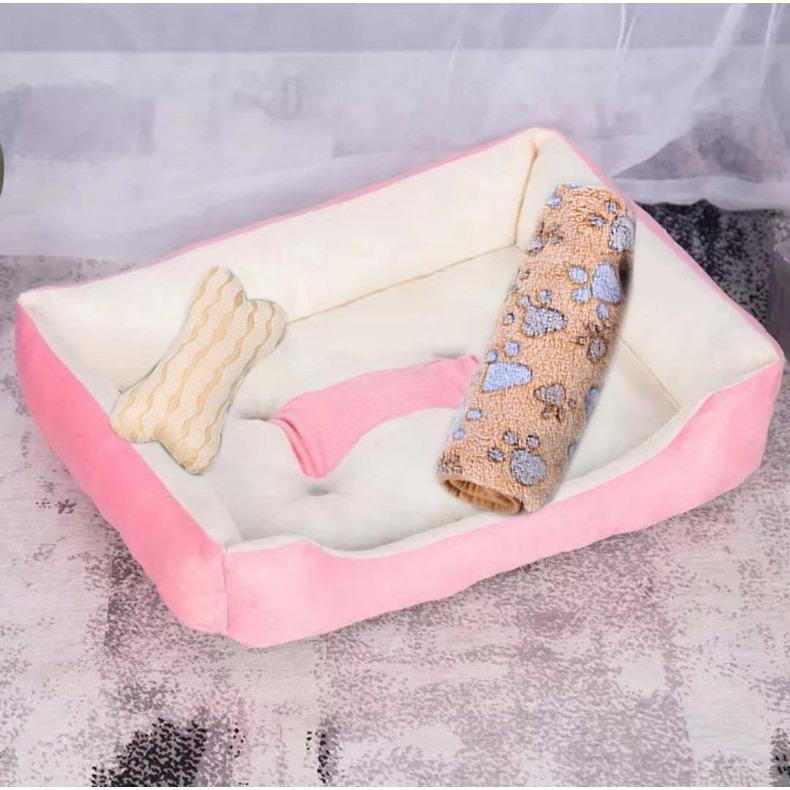 Soft Pet Bed Flannel Thickened Pet Fleece Dog House Soft Fleece Nest Dogs Baskets Mat Puppy Kennel For Cat Breathable Pets Bed