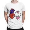 Hello Kitty Spiderman Boyfriend Girlfriend T-Shirt Men's Cotton Clothes Print  Round Neck Short Sleeve#Color(3)