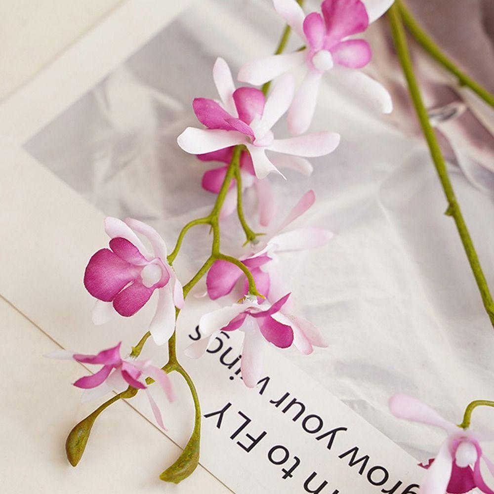 Real Touch Artificial Papilio Orchid 3 Fork Simulation Phalaenopsis  Home Office Decor