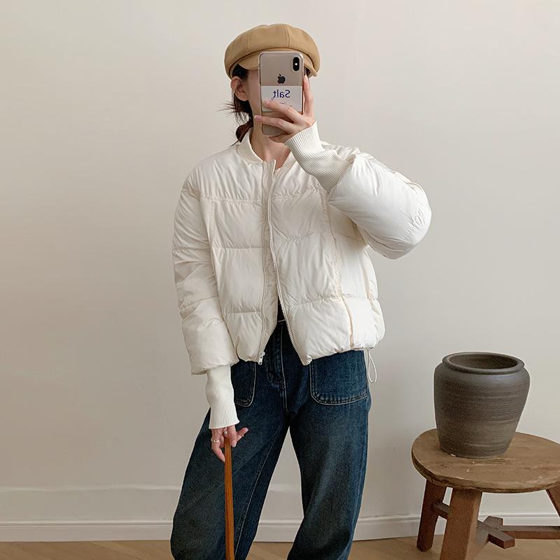 

Cotton clothes women s new winter baseball collar loose simple small bread clothes short jacket baseball clothes S белый