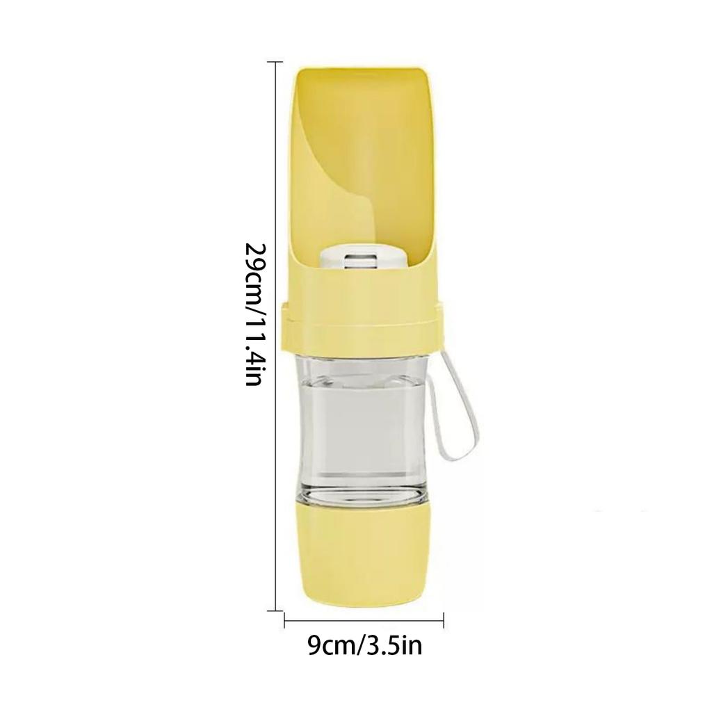 Pet Travel Water Bottle Portable with Food Container Foldable 2in1 Pet Outdoor Bowl Puppy Dog Cat Travel Drinking Food Feeder