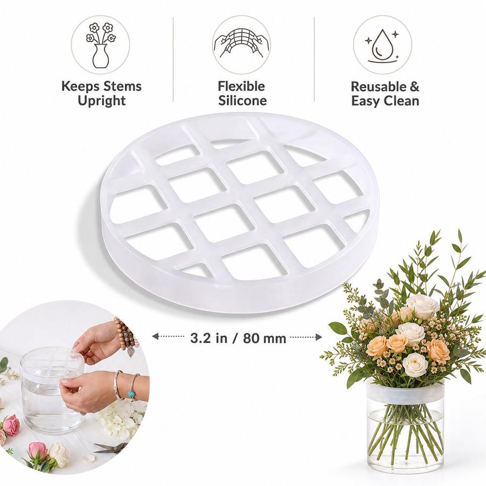 1/2Pcs Silicone Silicone Flower Arranging Grid Stretchable Washable Reusable Flower Arranger Stretchable Structure Translucent