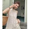 Holiday Style Long Dress Women's French Neck Skirt Summer Chiffon Dress Gentle Wind Embroidery A Word Skirt Women's Fashion Trend
