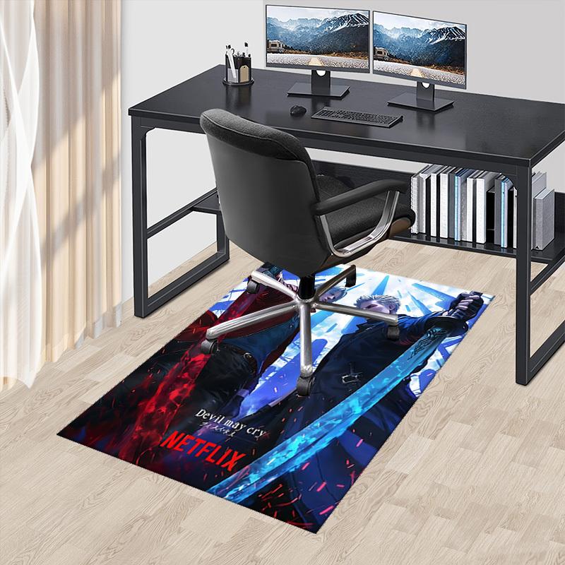 

1pc Devil May Cry Dante & Vergil Anime Cartoon Design Office Chair Mat Non-Slip Carpet for Home Decor, Suitable for All Seasons.Y024 60cm by 90cm