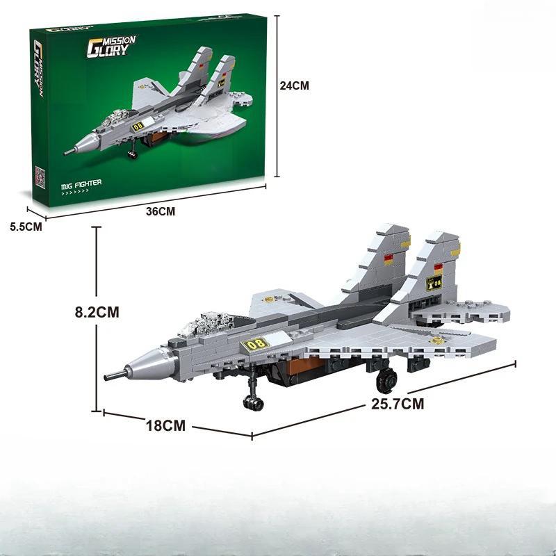 Small Particles DIY Mini Fighter Model Assembling Military Building Blocks Gift