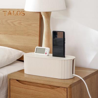 Cable Management Box with Lid Power Stripe Surge Protector Charger Adapter TV Computer Wire Desk Cord Hider Organizer Case Concealer
