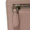 Used Saffiano Keychain 11569 1PP122 7943 L-shaped Zipper Key Ring with Card Case and RFID Triangle Logo, Pink, Women's