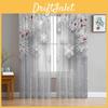Snowflakes Pine Wood Christmas Needles Grain Tulle Curtain For Living Room Bedroom Christmas Decor Window Voiles Tulle Curtain