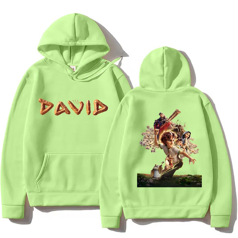 DAVID Film Hoodies Film Grafik Sweatshirts Trendige Pullover Anime Print Langarm Lässig Locker Streetwear