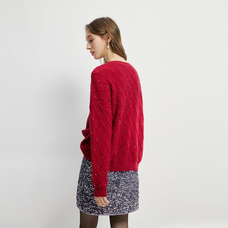 Qiushui Yiren Women's Casual Round Neck Knit Sweater