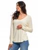 Thin Women's Classic Knitted Sweater with Long Sleeves MORAJ S white