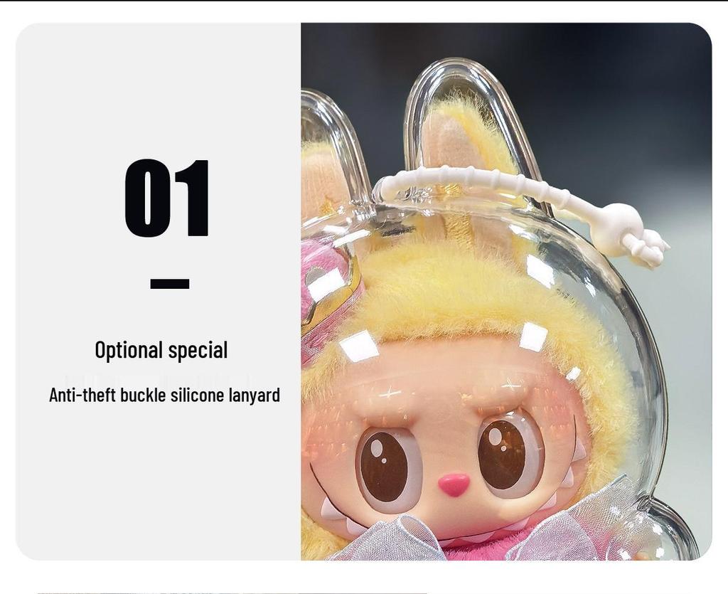 Lazy Beast Labubu Schachkönig Transparente Schutzhülle - Hohe Qualität
