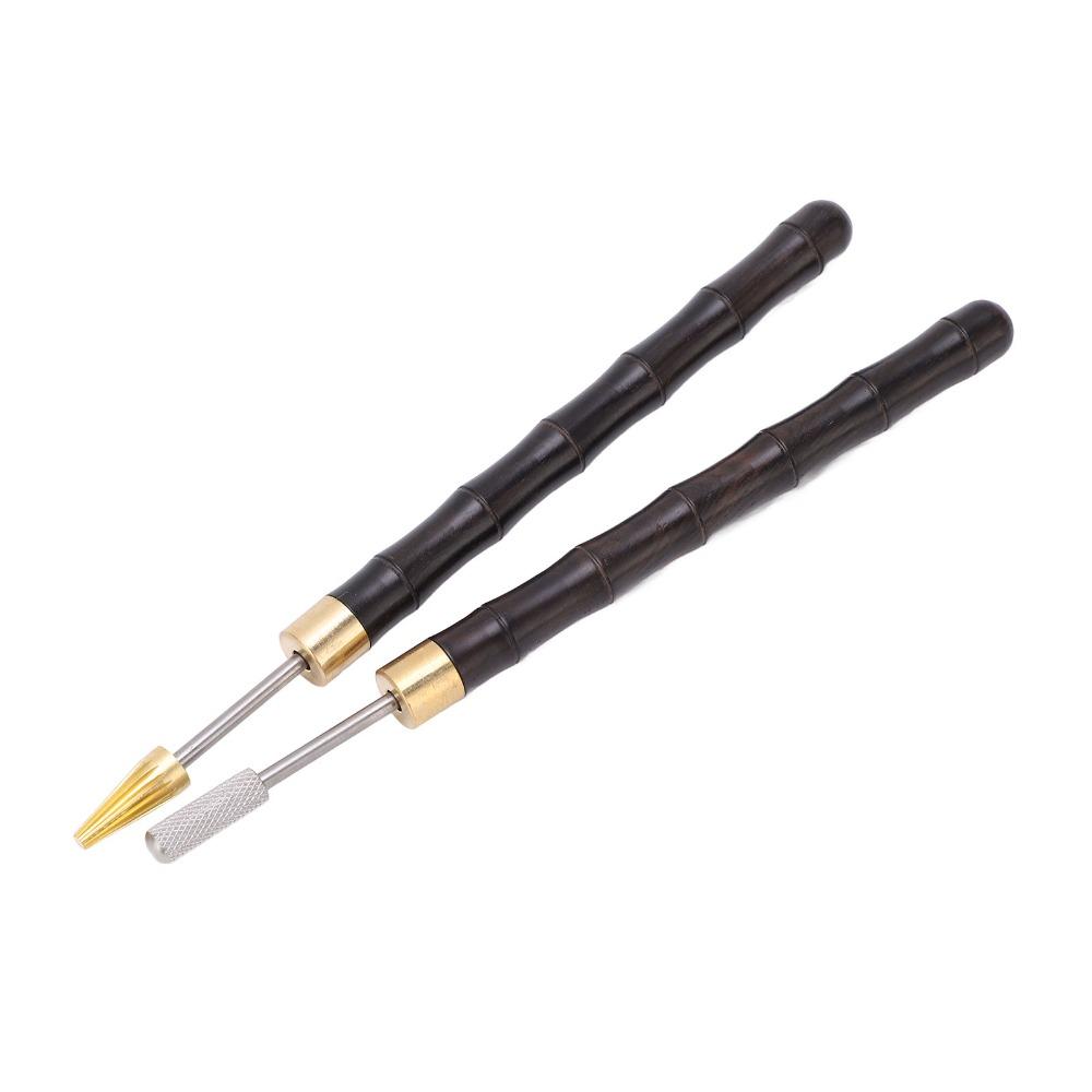 2pcs Sandalwood Handle Leather Edge Dye Pen Leather Edge Roller Pen For Leather Working