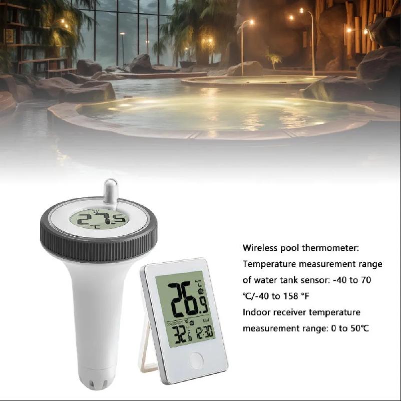Wireless Pool Thermometer LCD Display 0.1℃ Accuracy Waterproof Digital Floating Thermometer Temperature Meter Pool Thermometer