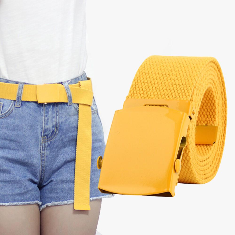 Men Women Automatic Fashion Nylon Belt Buckle Fans Canvas Belt