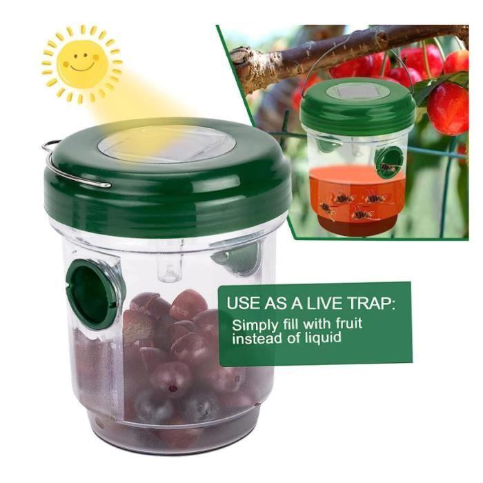 2 Pieces Solar Wasp Trap with LED Light, Insect Traps, Anti-Insect Catcher Trap In Honey Bees Hornets Mosquitoes