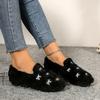 2026 Fashionable Hot Sale Simple Crystal Flower Fur Flats Women Ankle Strap Furry Rhinestone Snowflakes Fur Winter Shoes