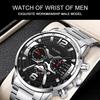 Men's Quartz Wristwatch: Stainless Steel Band, Luminous Hands, Date Display