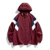 Lightweight Trendy Patchwork Waterproof Jacket for Couples - White, Wine Red, Green