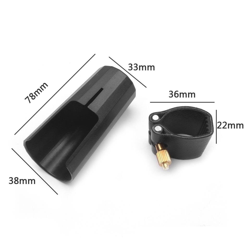 Alto Sax Saxophone Mouthpiece Cap PU Leather Ligature for Sax Accessory Replacement
