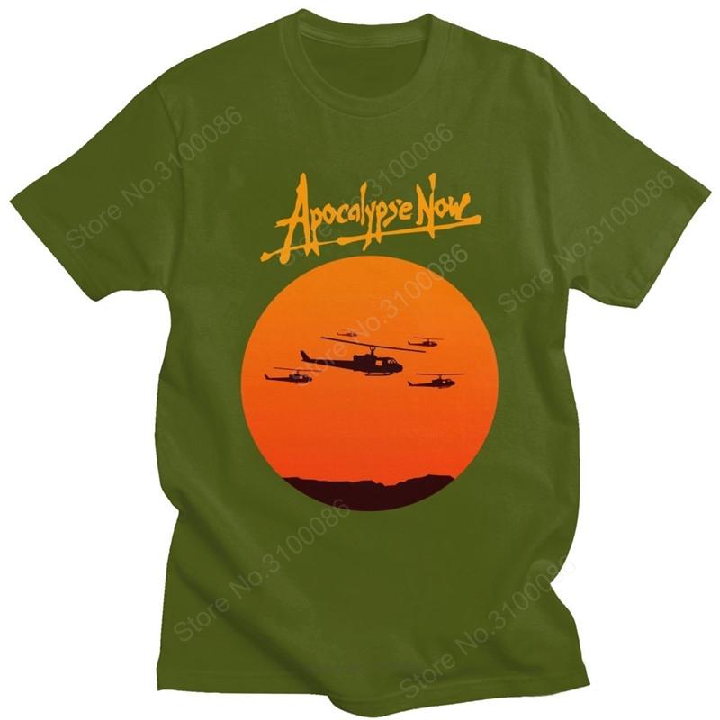Apocalypse Now Tshirt Men Pure Cotton Huey Helicopter T-shirt Vietnam War Tee Tops Round Neck Short Sleeve Fashion T Shirt Merch