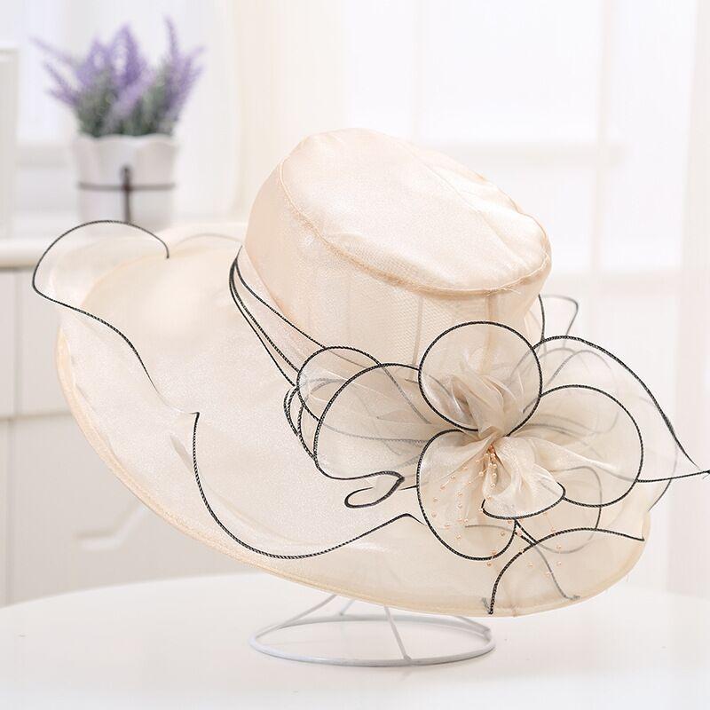 New summer face covering sun protection beach hat female Korean version flower organza sun hat big brim sun hat