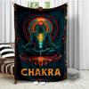 Meditation Posture Pattern Flannel Printed Blanket Suitable for All Seasons Suitable for Living Room Office Sofa and Travel