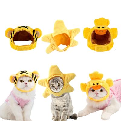 3 Pieces of Cat Hat, Cat Clothing, Fruit Hat with Ears, Fun Cat Hat Suitable for Cats and Small Dogs, Kittens, Puppies, Party Co