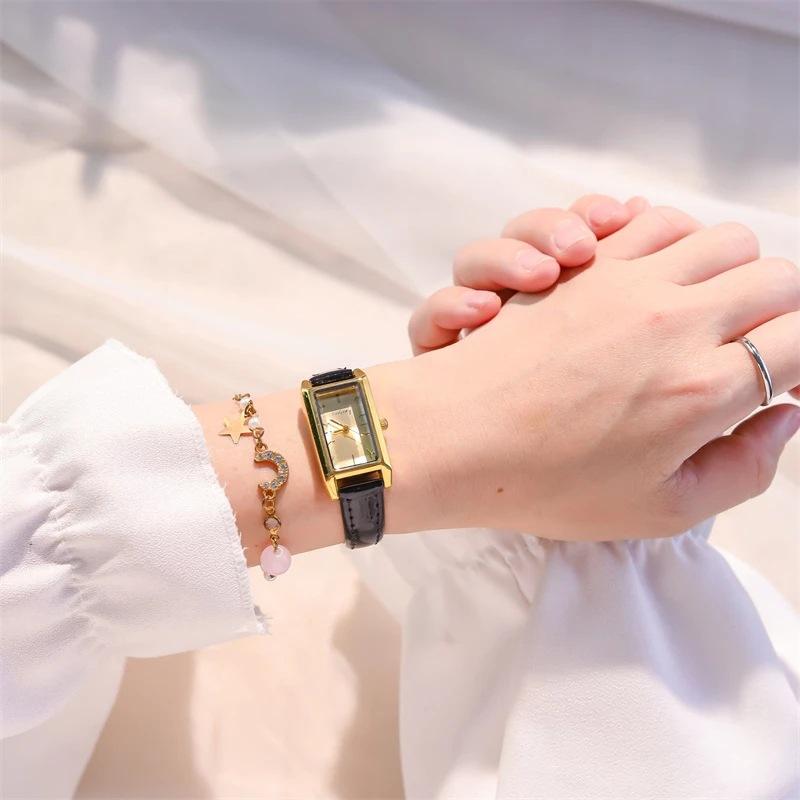 Rectangle Watch Women's Simple Light Luxury High Value Student Temperament Belt Watch Waterproof Small Dial