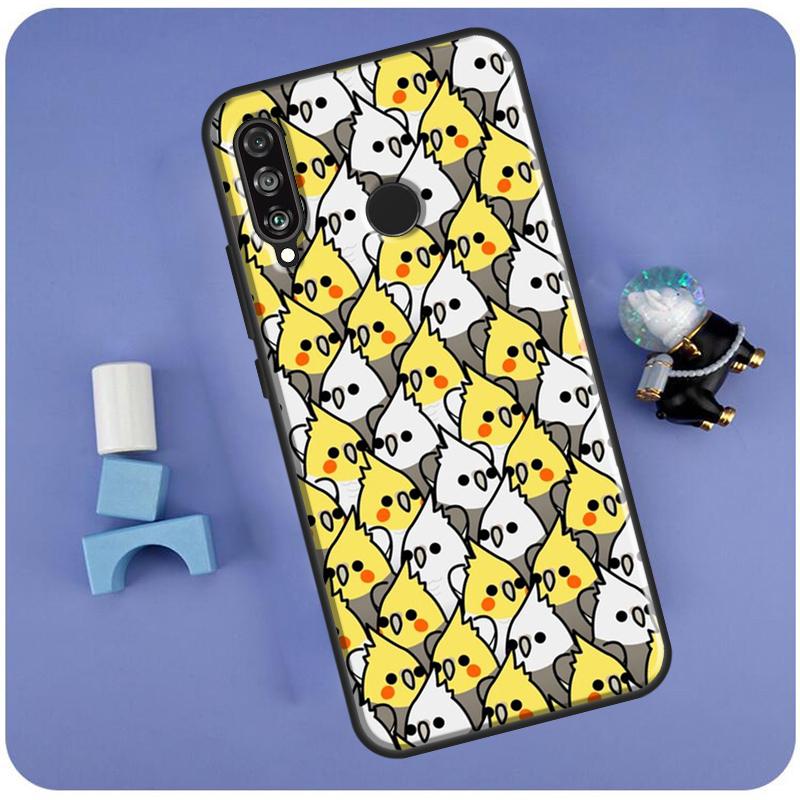 Cartoon Cockatiel Collage For Huawei Nova 10 9 SE 3i 7i 8i 11i 12i Y60 Y61 Y70 Y72 Y73 Y90 Y91 P20 P30 P40 Lite Case