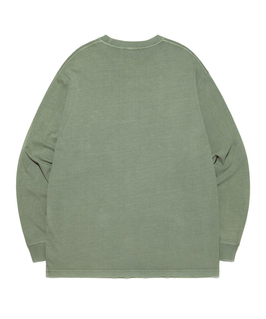 LEE Big Twitch Logo Dyed Long Sleeve T-Shirt Pigment Green