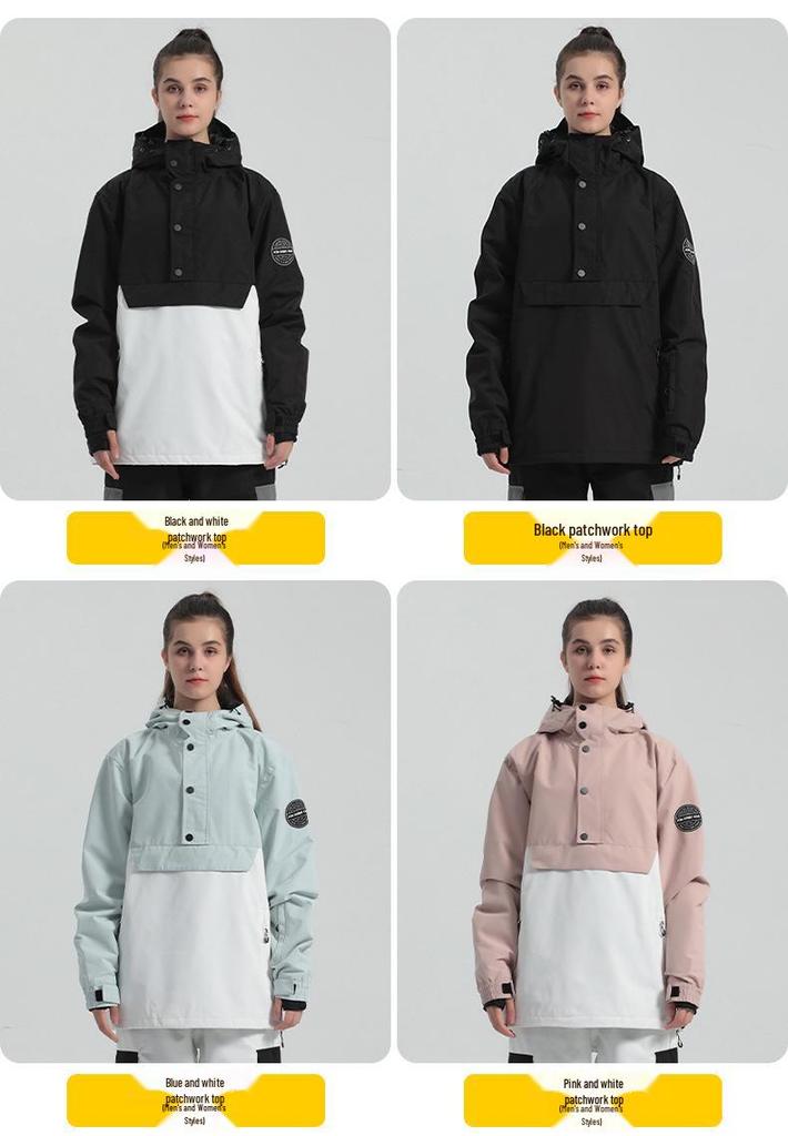 New Winter Ski Jacket with Cotton Padding for Men & Women - Warm, Windproof, Suitable for Single/Double Board Outdoor Sports