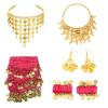 Belly Dance Costumes Bellydance Hip Scarf Wrist Bracelets Coin Head Scarf Earrings Belly Dancer Outfit Set for Womens