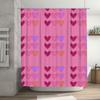 Heart Pattern Shower Curtain Pink Color Bath Decoration For Home Bathroom Decorations Waterproof Fabric Customizable Size Availa