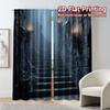 2pcs, 2D FLAT PRINTING Curtains (Without Rod) Dark Ascent Minimalist Modern Curtains Durable Polyester Curtains Decorations