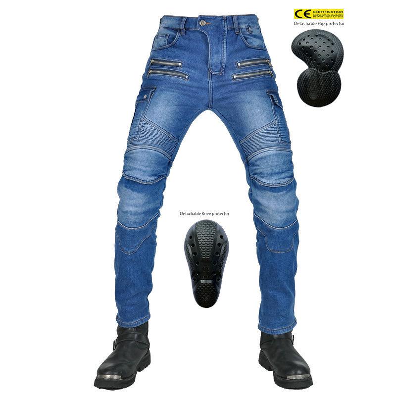 Motorcycle jeans men's, motorcycle cycling pants winter velvet warm racing anti-drop pants