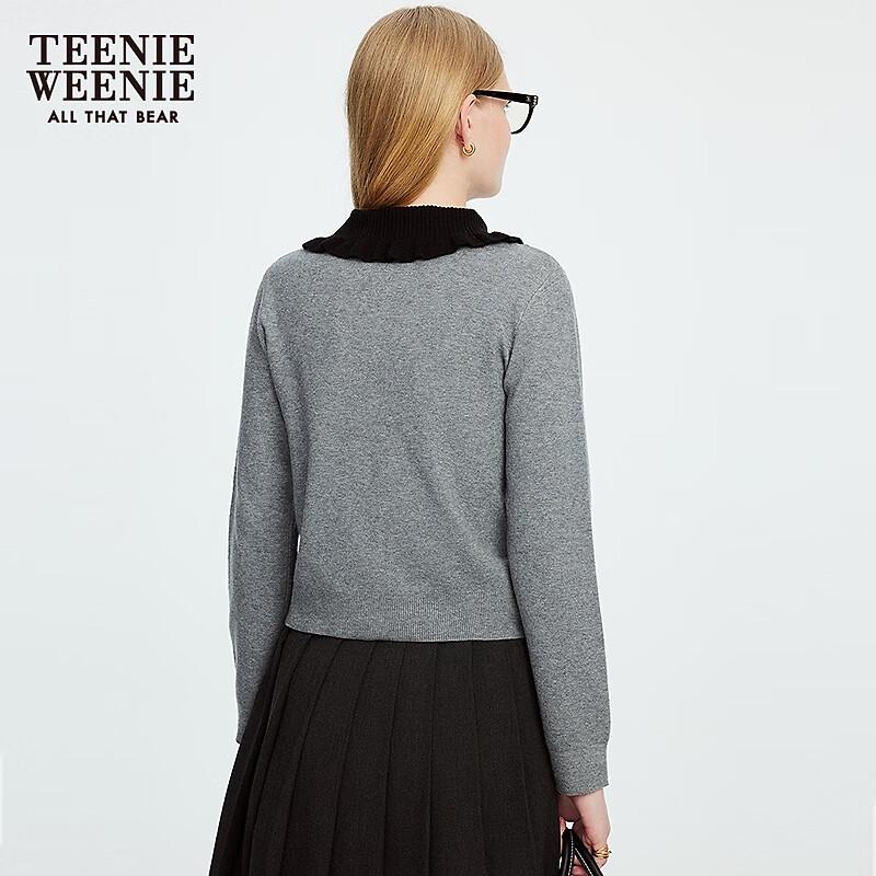 Teenie Weenie Women's Retro Polo Collar Knit Cardigan