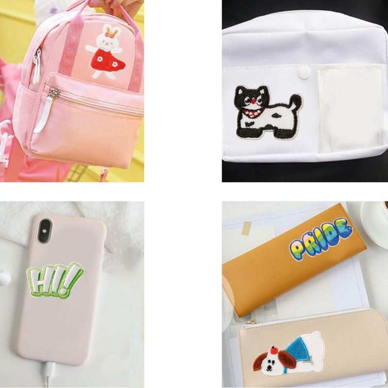 7 Pcs Dogs Sew On/Iron On Patches Cartoon Cats Embroidered Patches Rabbits Sewing Patches for Backpacks Decorations