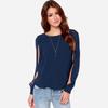 Premium Quality Women's Long Sleeve Cold Shoulder Fashion Loose Shirt Tops In Vibrant Colors