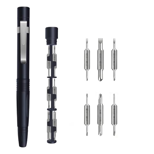 

Galacok 13-in-1 Multi-Bit Mini Screwdriver Set, Magnetic Manual Precision Screwdriver Set, EDC Pen Driver for Eyeglasses, Electronics, Watches, Phones