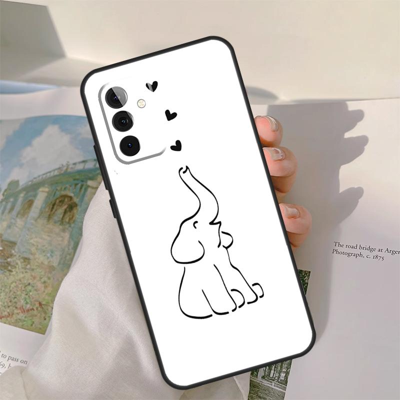 Cute Elephant Case For Samsung Galaxy A55 A35 A15 A32 A12 A22 A52 A06 A54 A34 A14 A56 A36 A26 A16 A13 A53