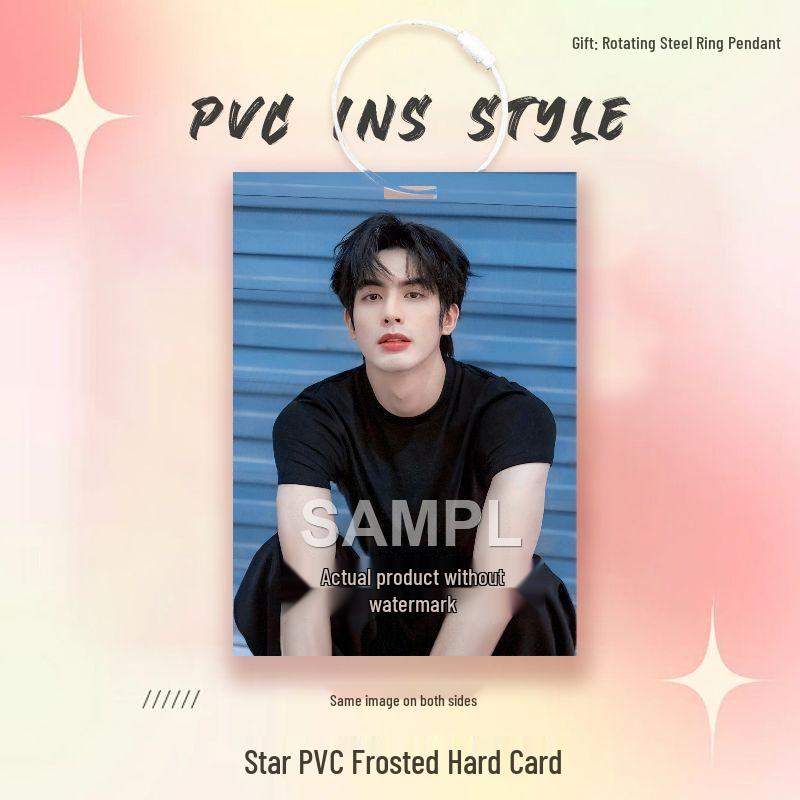 Song Weilong PVC Mini Card Holder Pendant Ornament PVC Frosted Hard Card (7cm x 10cm)