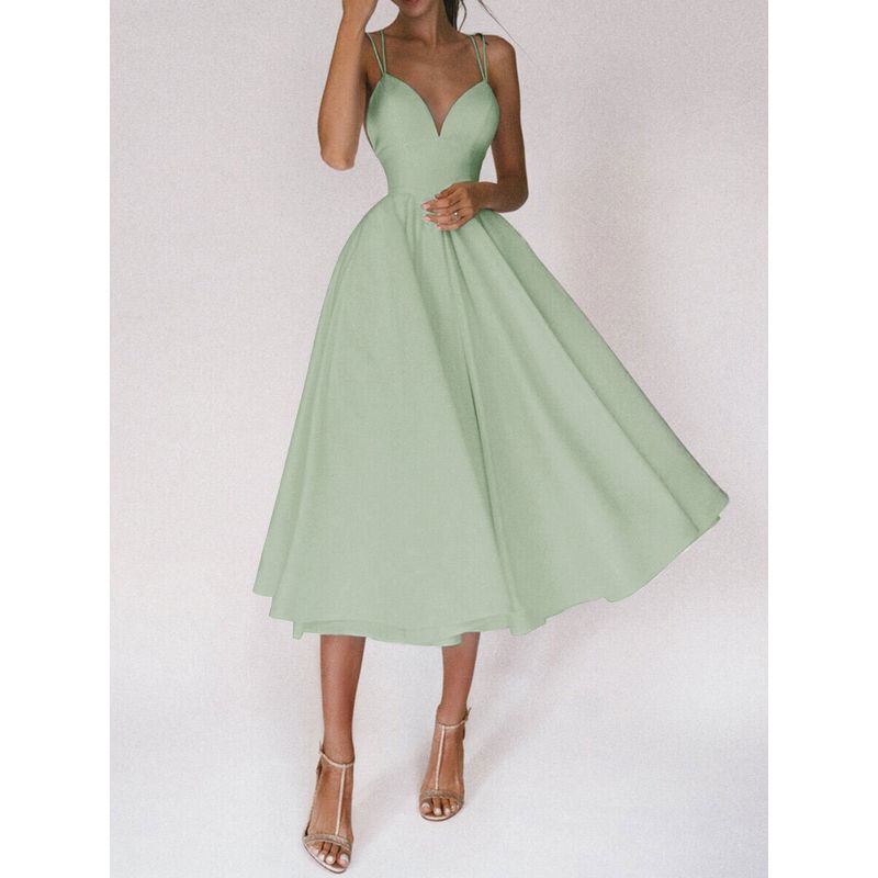 

European and American Women s Clothing Multi-Color Sexy Sling Dress Green L