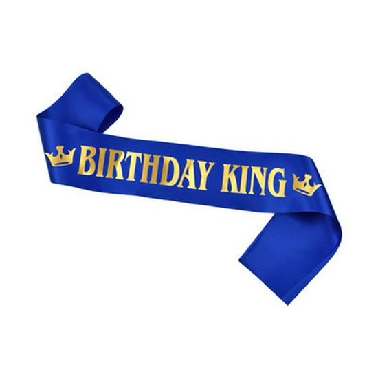 Birthday Sash & Crown Badge for Boyfriend or Husband Celebration - Party Decoration & Photo Props