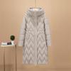 Europe beautiful woman autumn and winter light and thin long knee slim cotton clothes can be removed sleeves two wear hooded casual commuter jacket