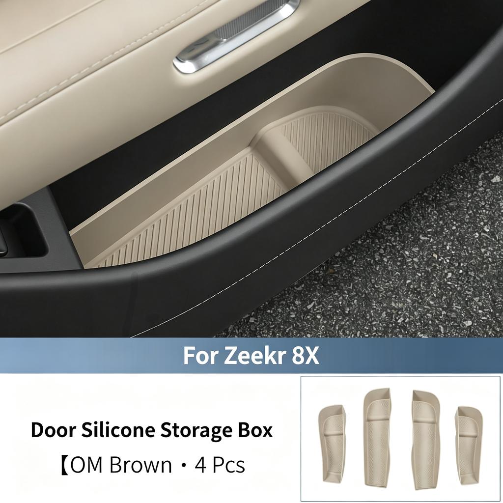 FOR ZEEKR 8X Full Car Door Storage Box, Silicone Storage Box, Neat Storage Compartment, Interior Accessories